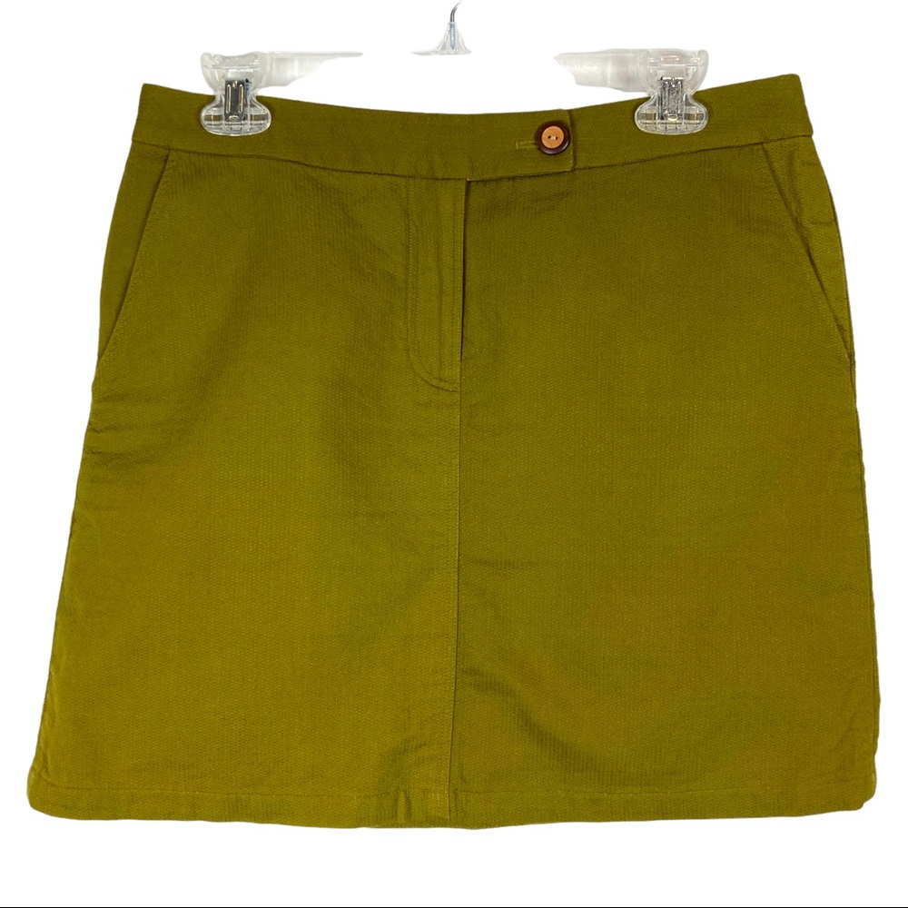 Vanessa Virginia Anthropologie Pea Green Mini Pencil Skirt Womens Size 4 - Picture 1 of 6